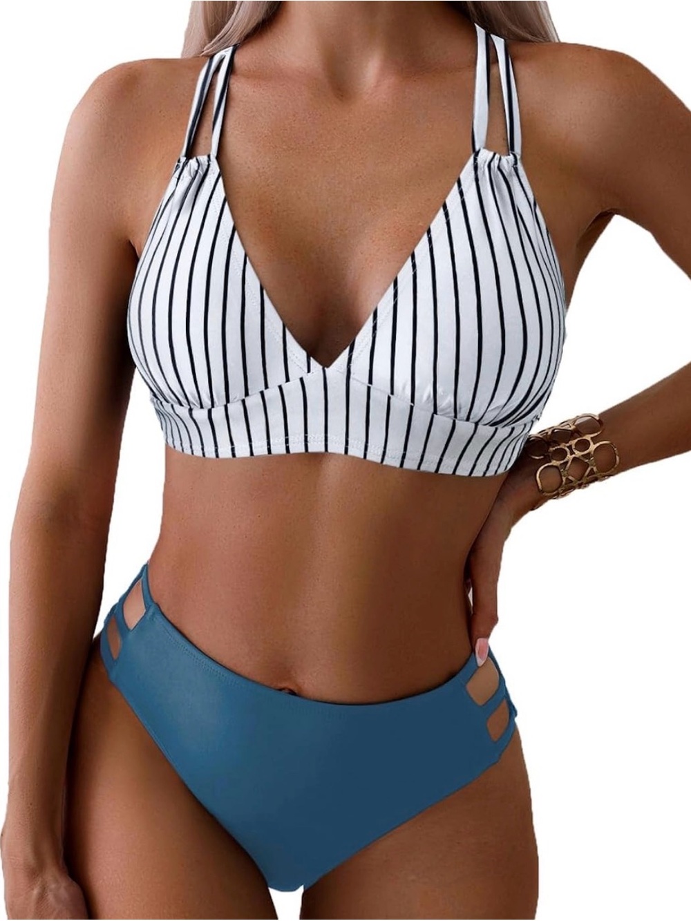 Tainehs Women's Push Up V
Neck Bikini Sets Criss Cross Back
Two Piece M